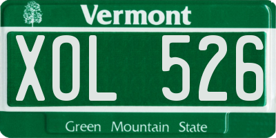 VT license plate XOL526