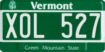 VT license plate XOL527