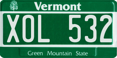 VT license plate XOL532