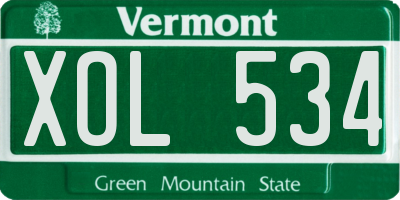 VT license plate XOL534