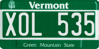 VT license plate XOL535
