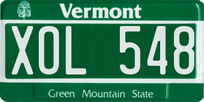 VT license plate XOL548