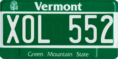 VT license plate XOL552