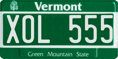 VT license plate XOL555