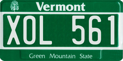 VT license plate XOL561