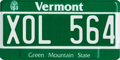 VT license plate XOL564