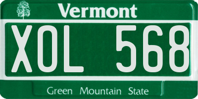 VT license plate XOL568