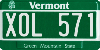 VT license plate XOL571