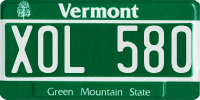 VT license plate XOL580