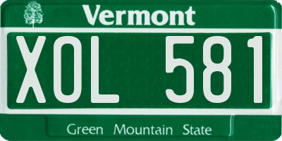 VT license plate XOL581