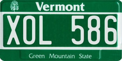 VT license plate XOL586