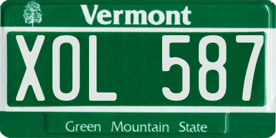 VT license plate XOL587