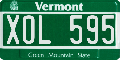 VT license plate XOL595