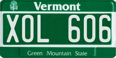 VT license plate XOL606