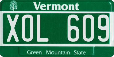 VT license plate XOL609