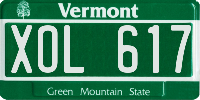 VT license plate XOL617