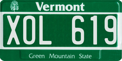 VT license plate XOL619