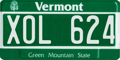VT license plate XOL624