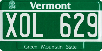 VT license plate XOL629