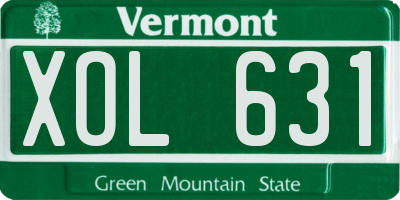 VT license plate XOL631