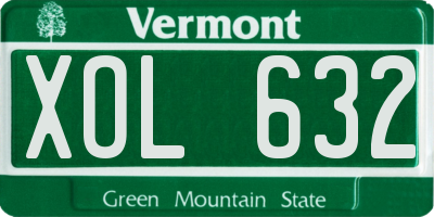 VT license plate XOL632