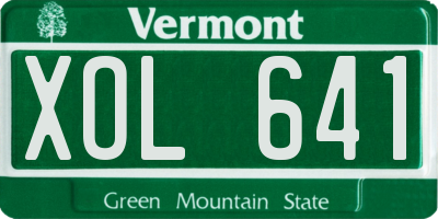 VT license plate XOL641