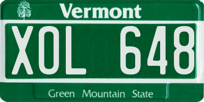 VT license plate XOL648