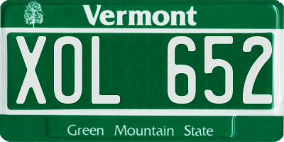VT license plate XOL652
