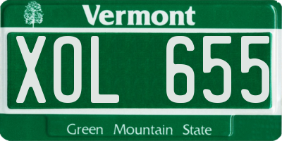 VT license plate XOL655