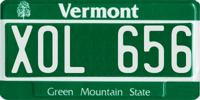 VT license plate XOL656