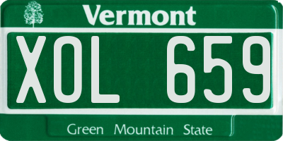 VT license plate XOL659