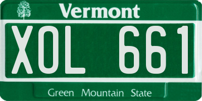 VT license plate XOL661