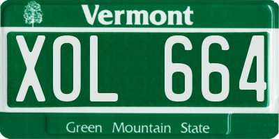 VT license plate XOL664