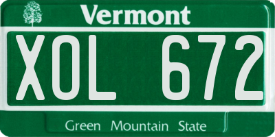 VT license plate XOL672
