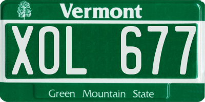 VT license plate XOL677