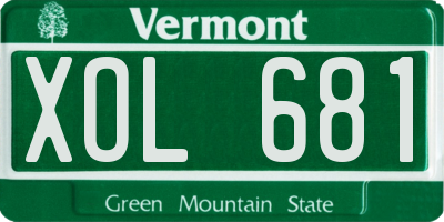 VT license plate XOL681