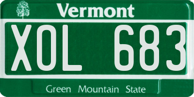 VT license plate XOL683