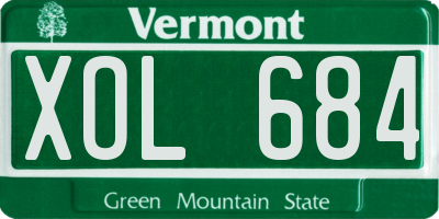 VT license plate XOL684