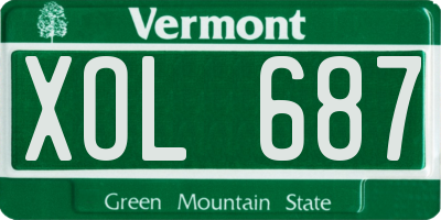 VT license plate XOL687