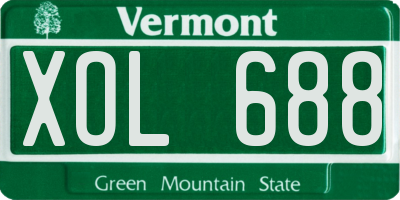 VT license plate XOL688