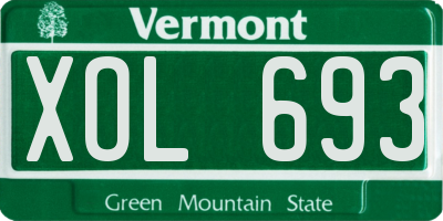 VT license plate XOL693