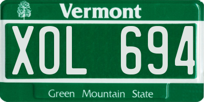 VT license plate XOL694