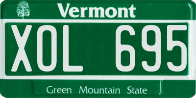 VT license plate XOL695