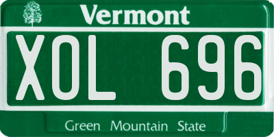 VT license plate XOL696