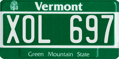VT license plate XOL697