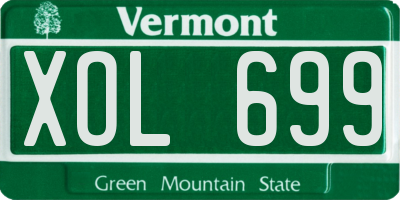 VT license plate XOL699