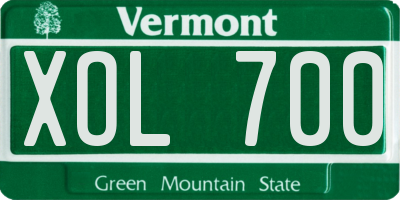 VT license plate XOL700