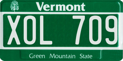 VT license plate XOL709