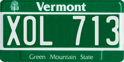 VT license plate XOL713