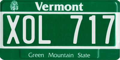 VT license plate XOL717